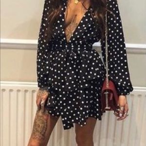 ASOS wrap front polka dot dress size 6 NWT